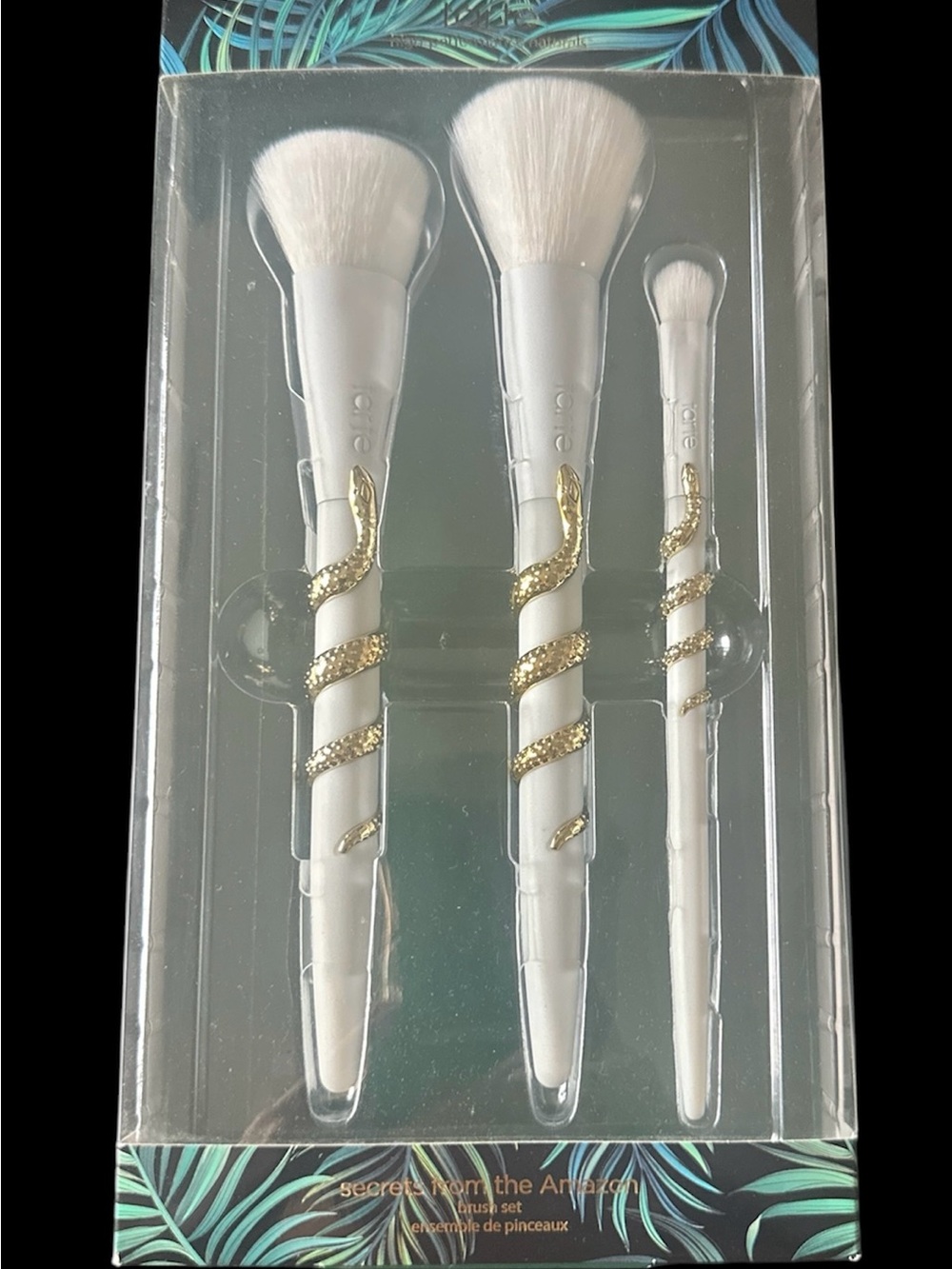 tarte White and Gold Snake-Handle Makeup Brush Set